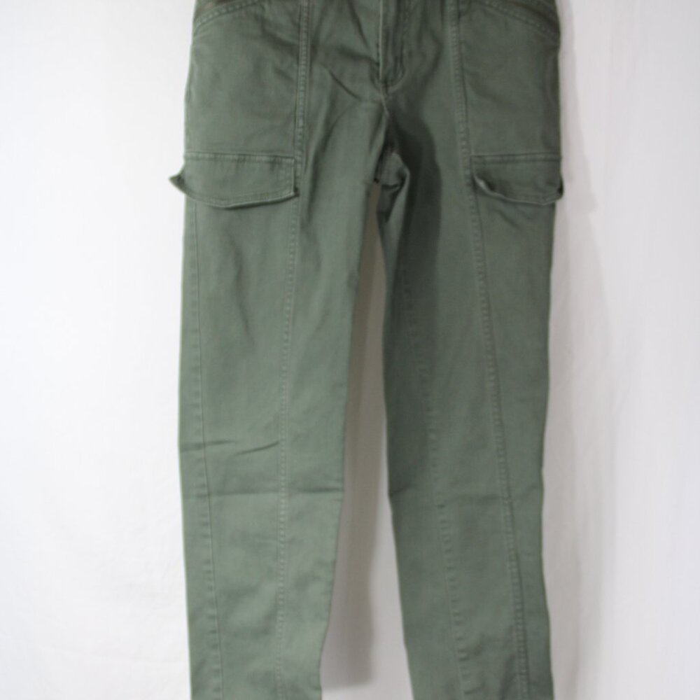 H&M Women's Cargo Pants Skinny Jeans Khaki Green Activewear Size 6 Cotton Blend